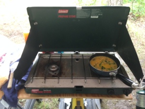 Scrambled eggs on the Coleman